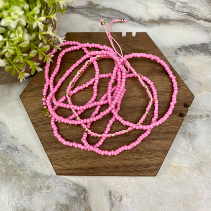 Bracelet - Tiny Bead - Valentine’s Pink Mix