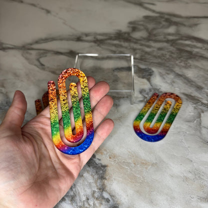 Jumbo Paperclip - Rainbow Glitter