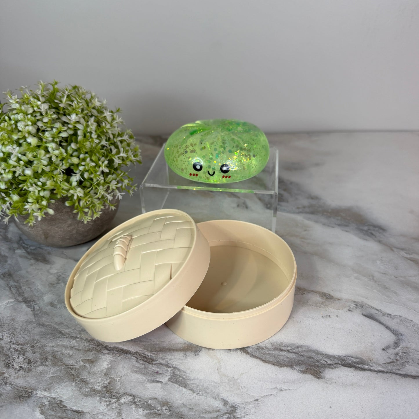 Squishy Toy - Viral Dumpling, Slow Rise Glitter #2 - Green