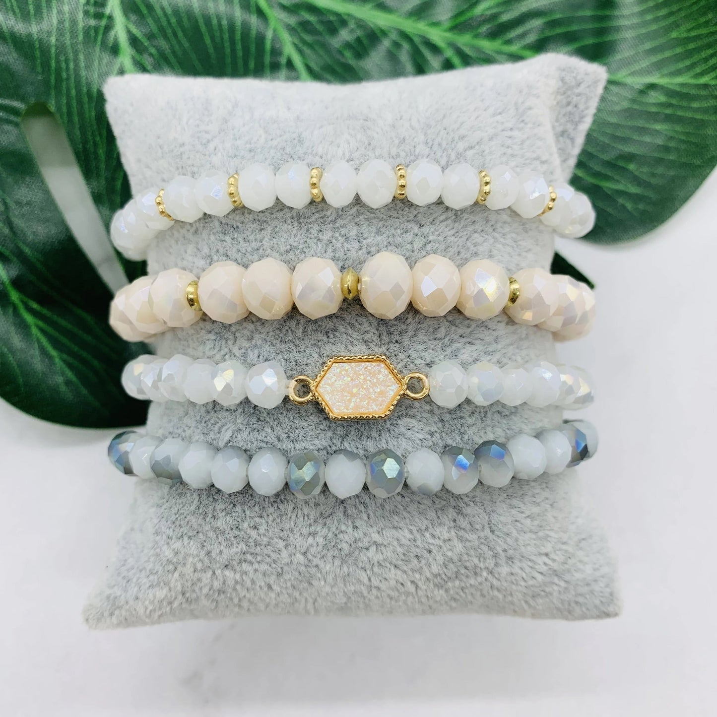 Bracelet Pack - Druzy Bead - White