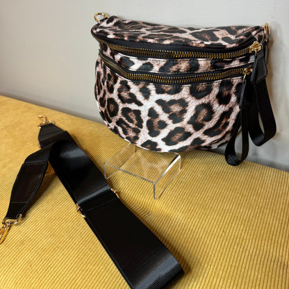 The Roni Nylon Crossbody - Larger Animal Print