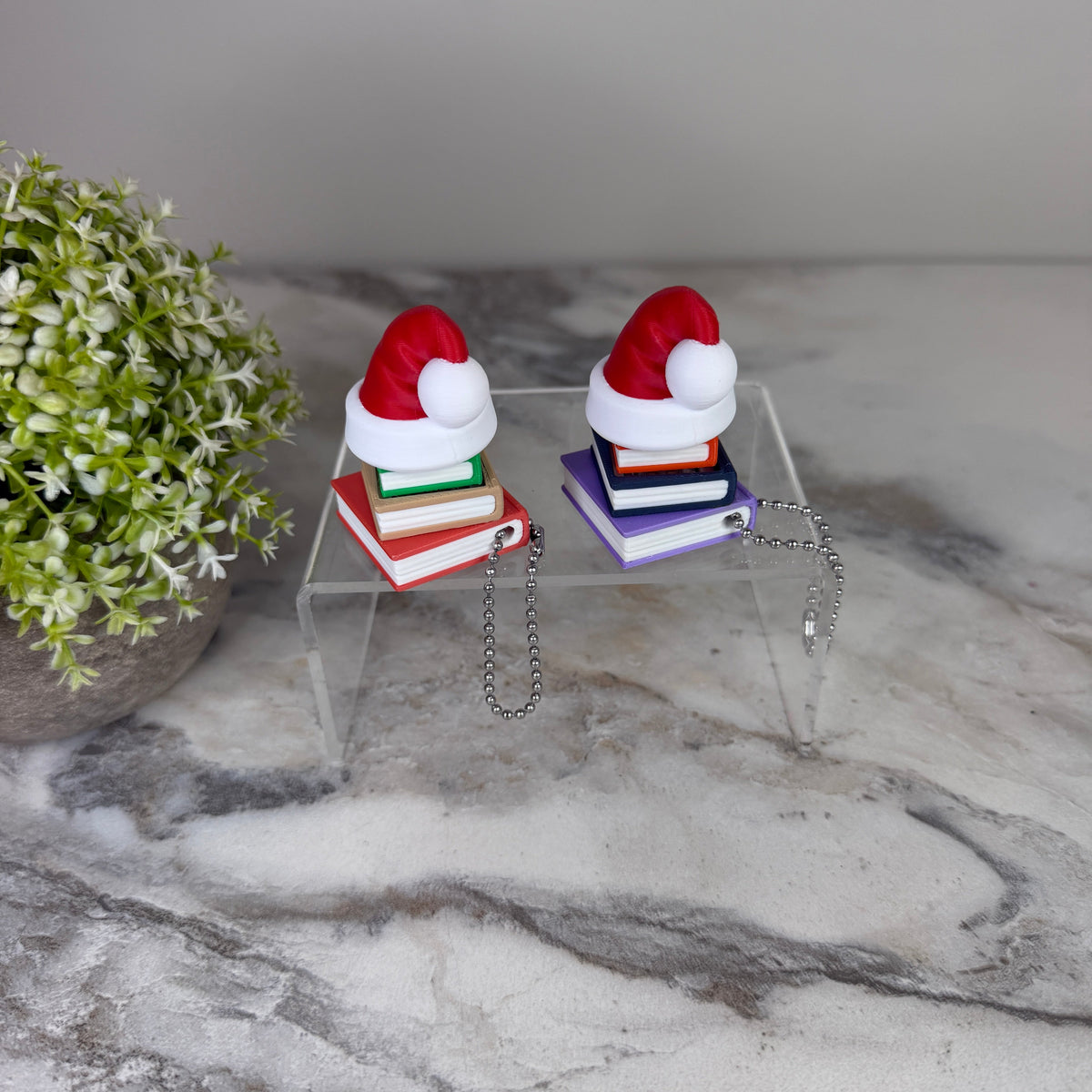 Keychain Clicker Toy - Christmas Santa Hat Book
