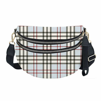 The Roni Nylon Crossbody - Plaid Blue Tan