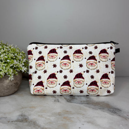Pouch - Christmas - Santa Face Maroon