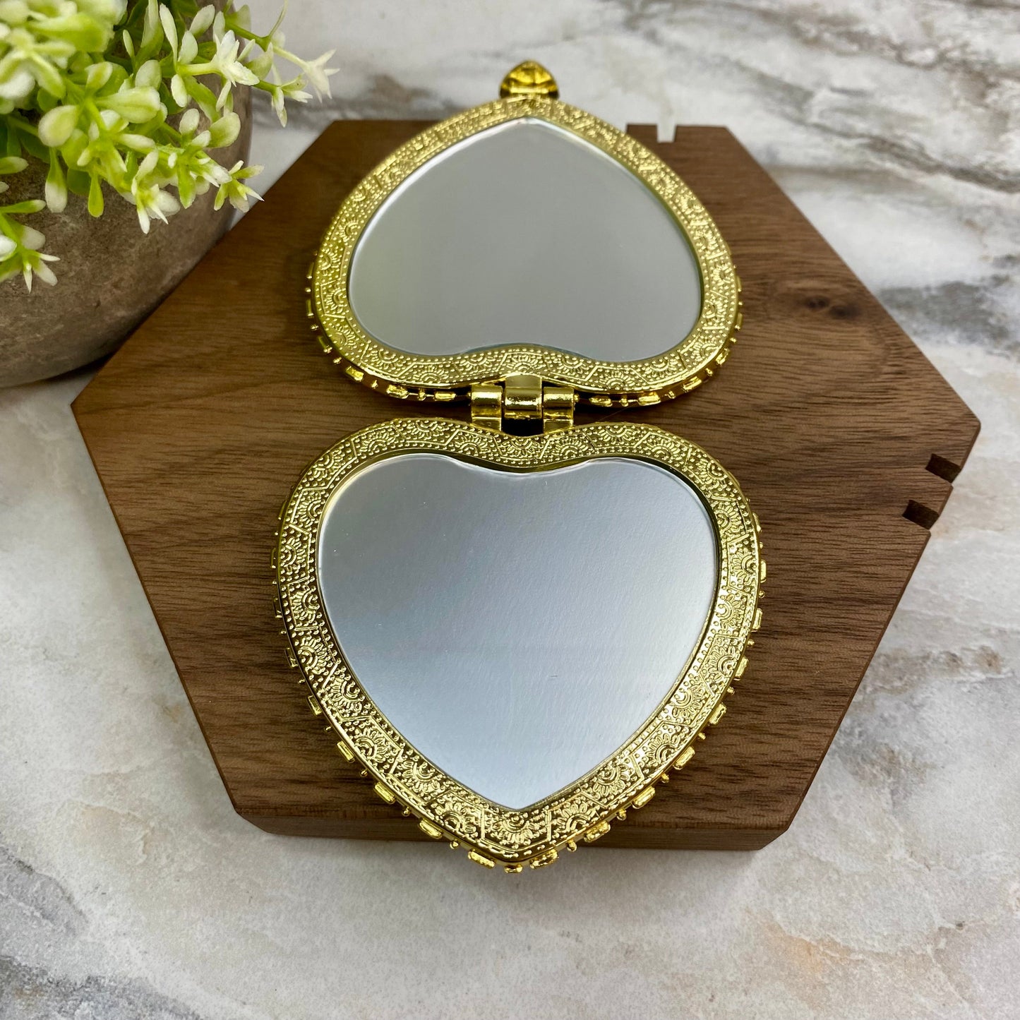 Compact Mirror - Ivory Floral