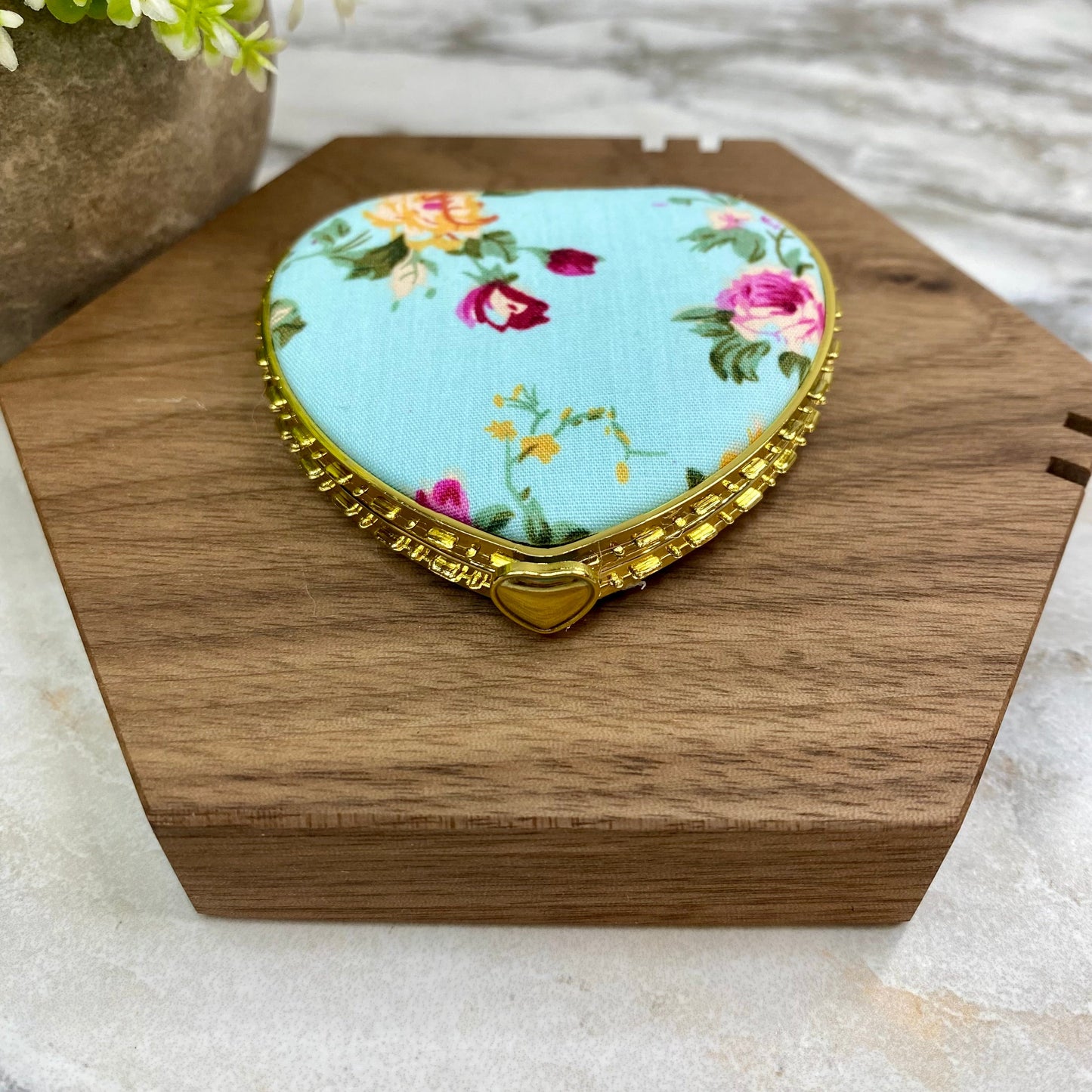 Compact Mirror - Blue Floral