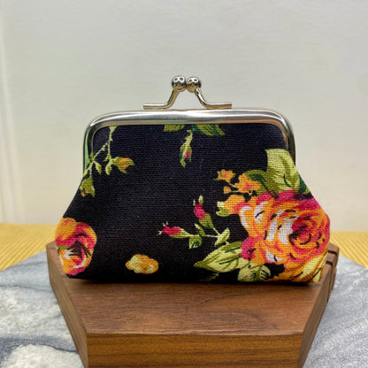 Clamshell Coin Purse Wallet (Smaller) - Floral