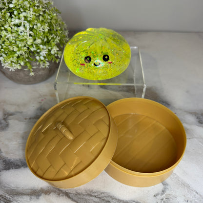 Squishy Toy - Viral Dumpling, Slow Rise Glitter - Yellow