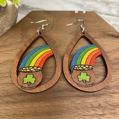 Wooden Dangle Earrings - St. Patrick’s Day - #9