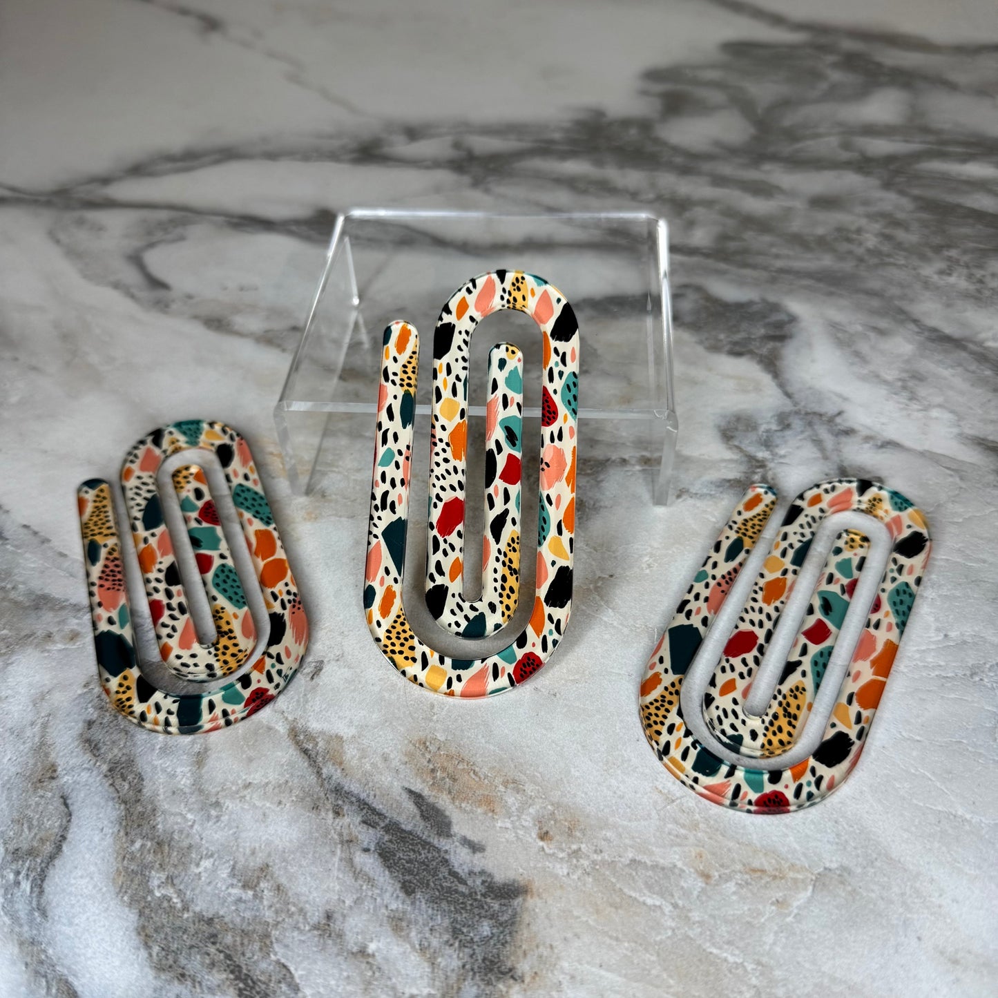 Jumbo Paperclip - Abstract Stones Brush Stroke