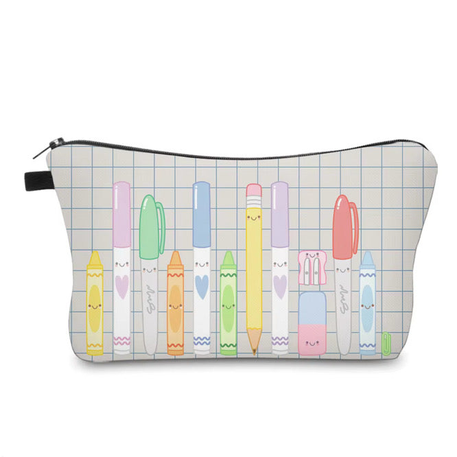 Pouch - Writing Utensils Markers on Grey Teacher
