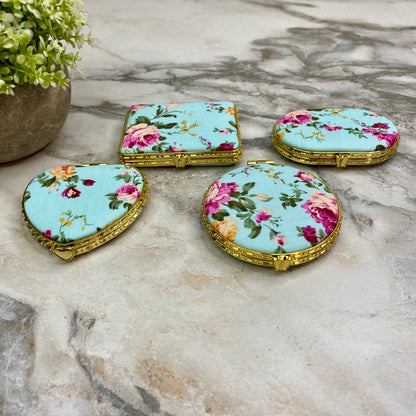 Compact Mirror - Blue Floral