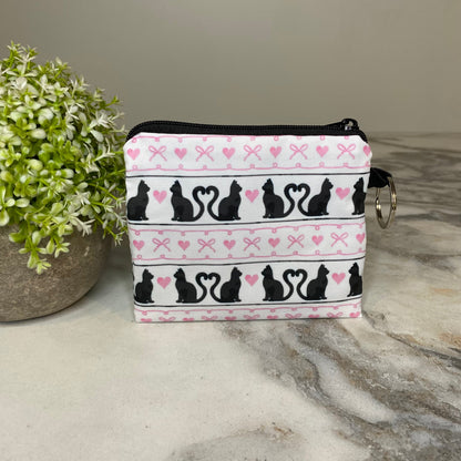 Mini Pouch - Cat Heart Bow