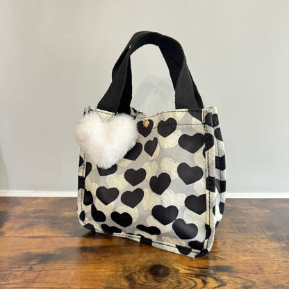 Tote Bag - Heart Black + Grey