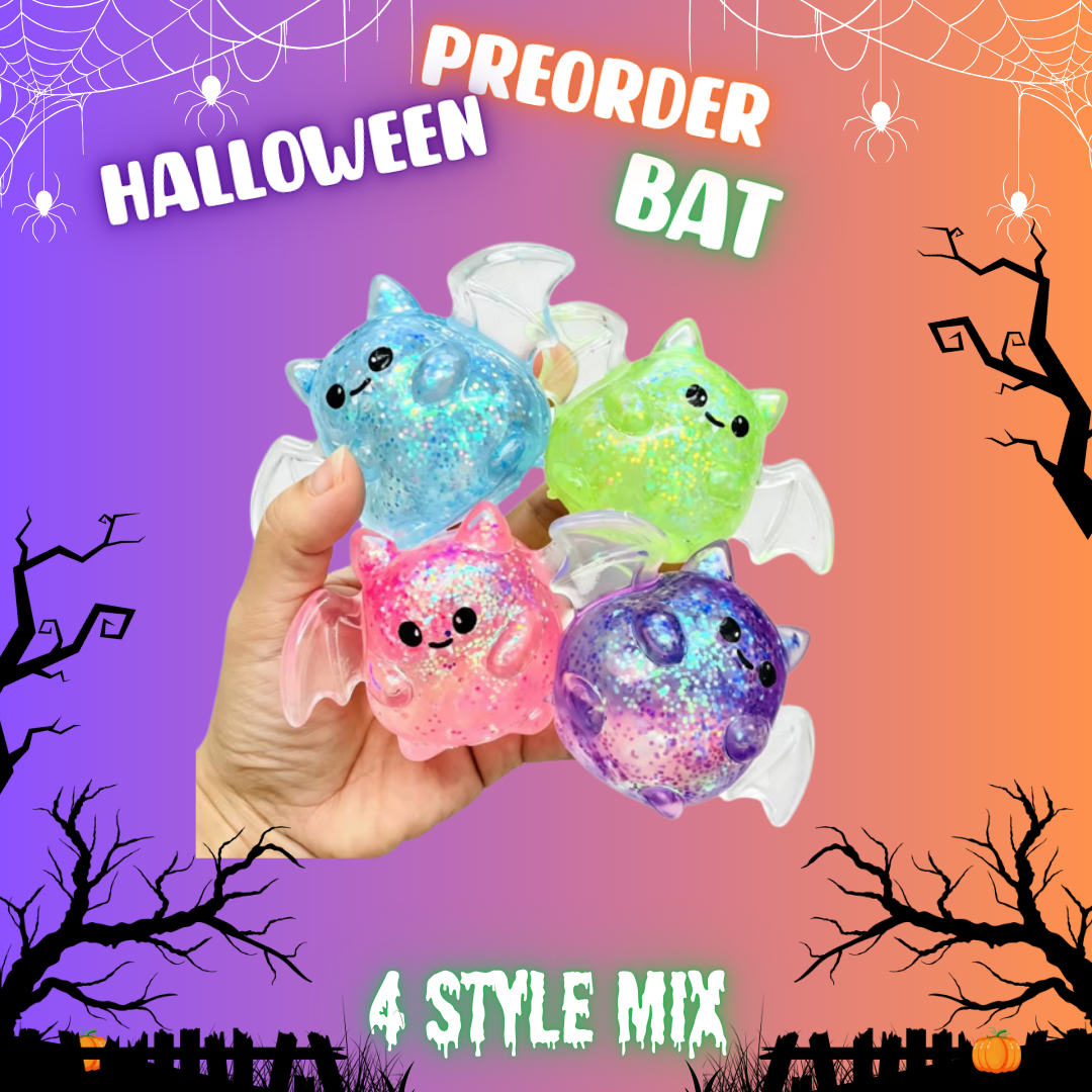 Squishy Toy - Halloween Glitter Bat - PREORDER