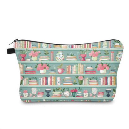Pouch & Mini Pouch Bundled Set - Mint Floral Bookcase